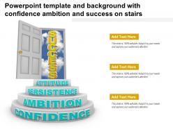 Powerpoint template and background with confidence ambition and success on stairs