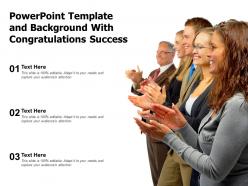 Powerpoint template and background with congratulations success