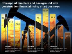 Powerpoint template and background with construction financial rising chart business