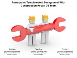 Powerpoint template and background with construction repair 3d team