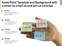 Powerpoint template and background with contact us email us and join us concept