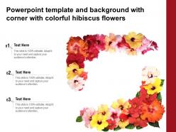 Powerpoint template and background with corner with colorful hibiscus flowers