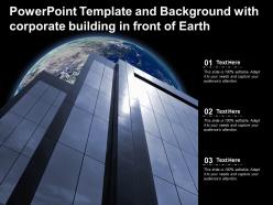 Powerpoint template and background with corporate building in front of earth