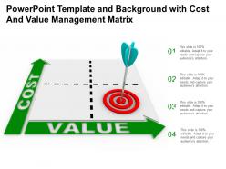 Powerpoint template and background with cost and value management matrix