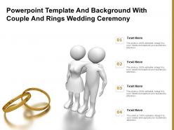 Powerpoint template and background with couple and rings wedding ceremony