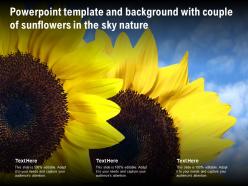 Powerpoint template and background with couple of sunflowers in the sky