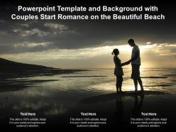 Powerpoint template and background with couples start romance on the beautiful beach
