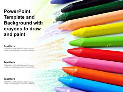 Powerpoint template and background with crayons to draw and paint