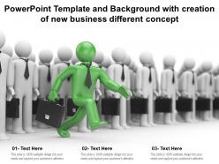 Powerpoint template and background with creation of new business different concept