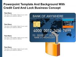 Powerpoint Template And Background With Credit Card And Lock Business Concept