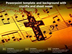 Powerpoint template and background with crucifix and sheet music