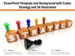 Powerpoint template and background with cubes strategy and 3d illustration