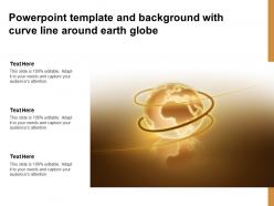Powerpoint template and background with curve line around earth globe