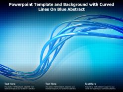 Powerpoint template and background with curved lines on blue abstract