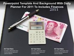 Powerpoint template and background with daily planner for 2011 to includes finances