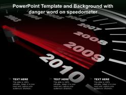 Powerpoint template and background with danger word on speedometer