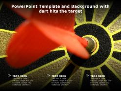 Powerpoint template and background with dart hits the target