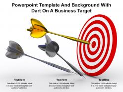 Powerpoint template and background with dart on a business target