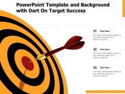 Powerpoint template and background with dart on target success