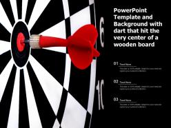 Powerpoint template and background with dart that hit the very center of a wooden board