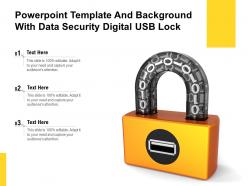 Powerpoint template and background with data security digital usb lock