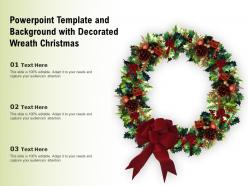 Powerpoint template and background with decorated wreath christmas