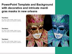 Powerpoint Template And Background With Decorative And Intricate Mardi Gras Masks In New Orleans