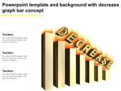 Powerpoint template and background with decrease graph bar concept