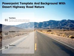 Powerpoint template and background with desert highway road nature