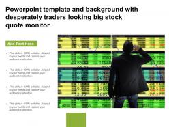 Powerpoint template and background with desperately traders looking big stock quote monitor