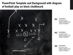 Powerpoint template and background with diagram of football play on black chalkboard