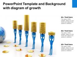Powerpoint template and background with diagram of growth