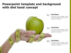 Powerpoint template and background with diet hand concept