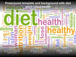 Powerpoint template and background with diet word cloud health