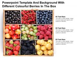 Powerpoint template and background with different colourful berries in the box