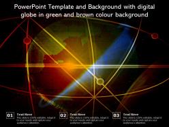 Powerpoint template and background with digital globe in green and brown colour background