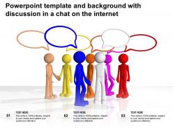 Powerpoint template and background with discussion in a chat on the internet