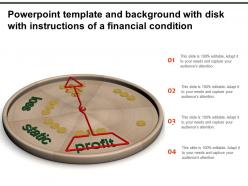 Powerpoint template and background with disk with instructions of a financial condition