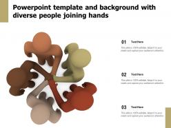 Powerpoint template and background with diverse people joining hands