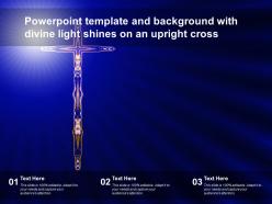 Powerpoint template and background with divine light shines on an upright cross