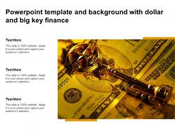 Powerpoint template and background with dollar and big key finance