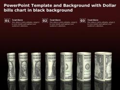 Powerpoint template and background with dollar bills chart in black background