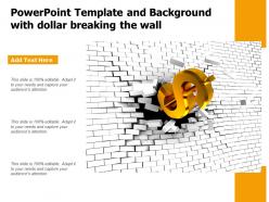 Powerpoint template and background with dollar breaking the wall