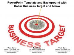 Powerpoint template and background with dollar business target and arrow