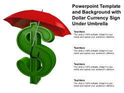 Powerpoint template and background with dollar currency sign under umbrella