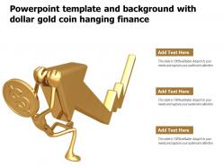 Powerpoint template and background with dollar gold coin hanging finance