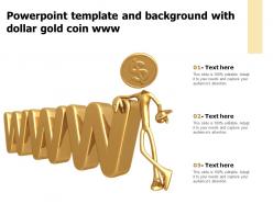 Powerpoint template and background with dollar gold coin www