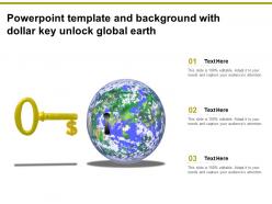 Powerpoint template and background with dollar key unlock global earth