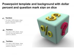 Powerpoint template and background with dollar percent and question mark sign on dice