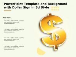 Powerpoint template and background with dollar sign in 3d style